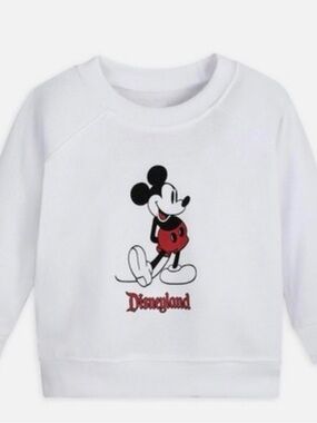 Disney White and Red Kids Mickey Mouse Sweatshirt - Disneyland Graphic